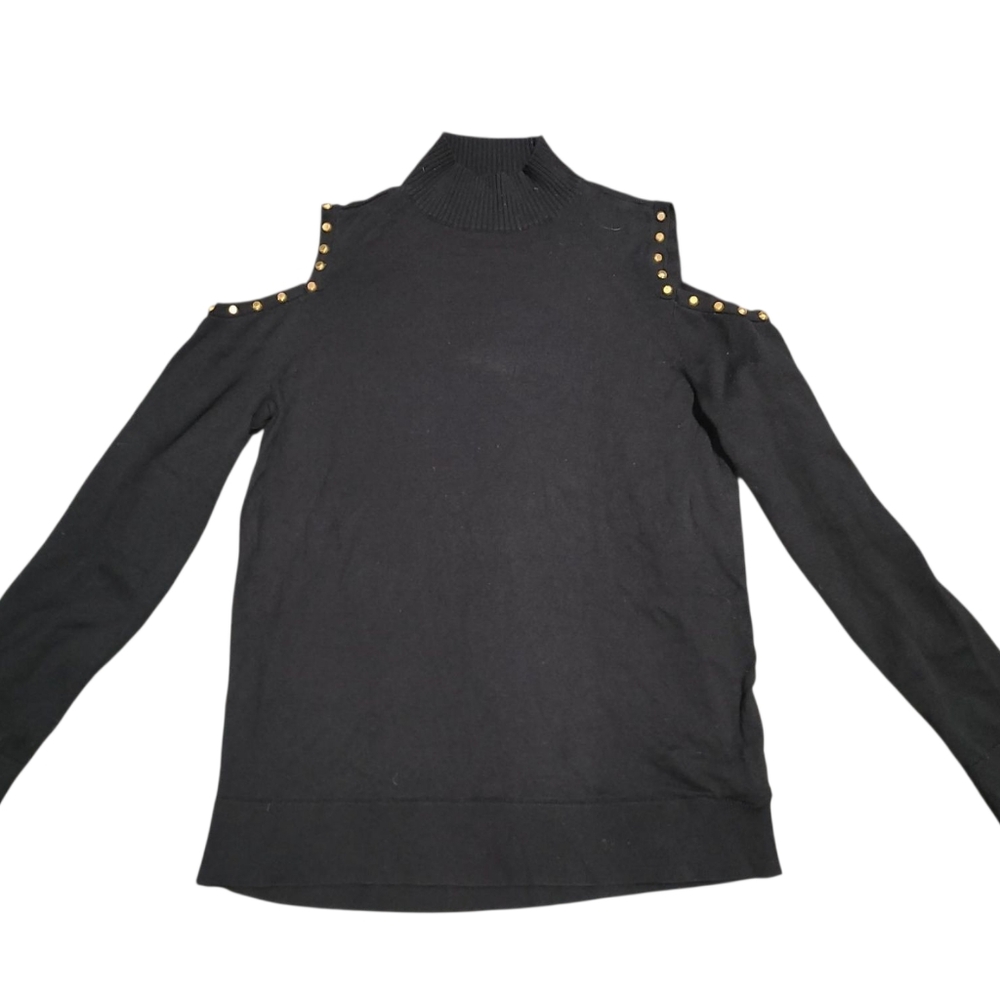 MICHAEL KORS Cold Shoulder Studded Top S